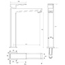 Смеситель для раковины Omnires Parma PM7412BL, высокий, черный матовый