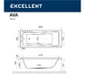 Комплект 2 в 1 - Ванна EXCELLENT Ava 160x70 (Универсальная), каркас для ванны (Арт. MR-02)