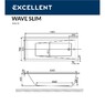 Комплект 2 в 1 - Ванна EXCELLENT Wave Slim 160x70 (Универсальная), каркас для ванны (MR-02)