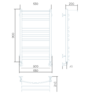 Полотенцесушитель водяной Larusso Гранд с полкой П11 500х900