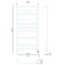 Полотенцесушитель электрический Larusso Кватро П11 500х1200