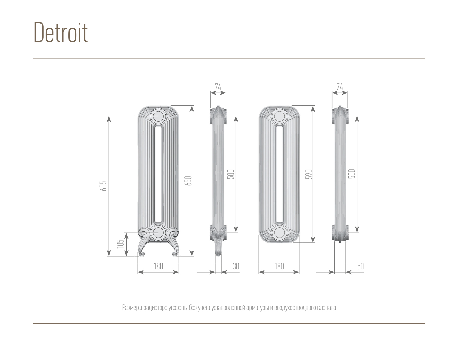 Батареи Exemet Detroit 650/500